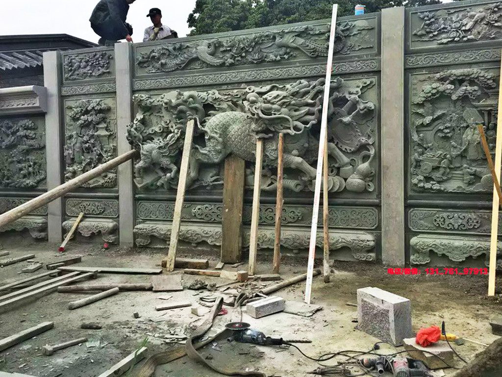 十個大門口迎門墻作用和九龍壁影壁圖片大全