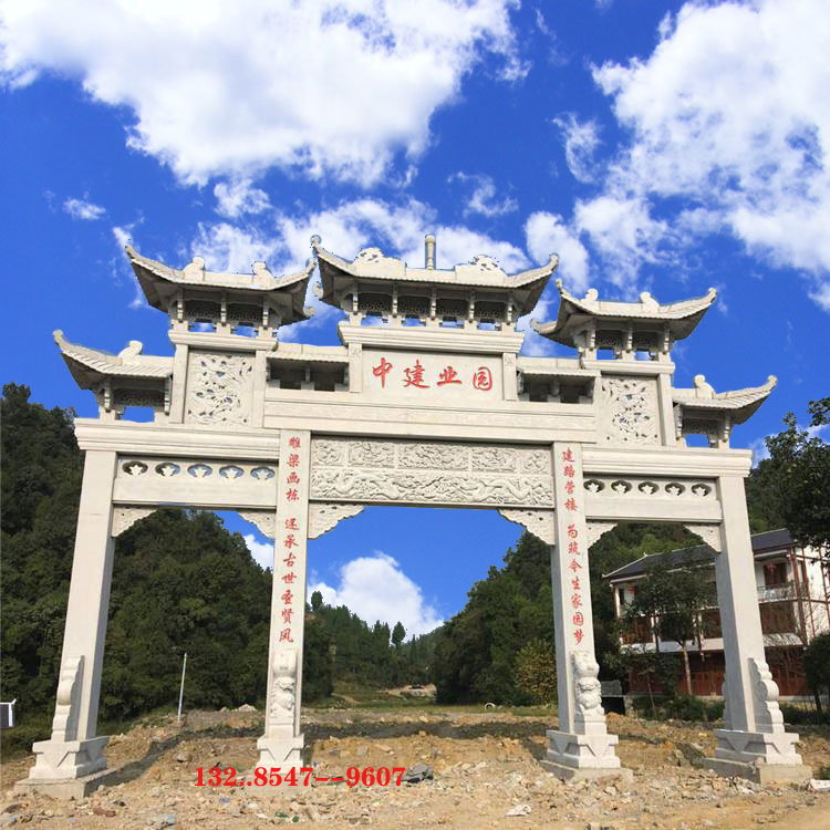 大型街道牌樓建立的意義和 景區(qū)古建牌坊的雕刻手法