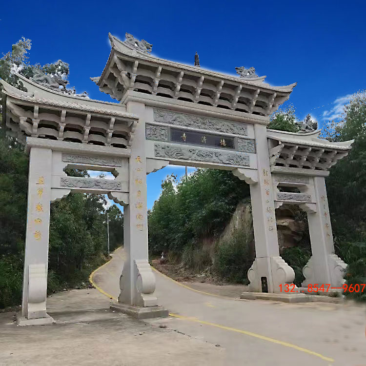 新農(nóng)村石門樓與石牌坊構(gòu)造區(qū)別石牌樓鄉(xiāng)村特色
