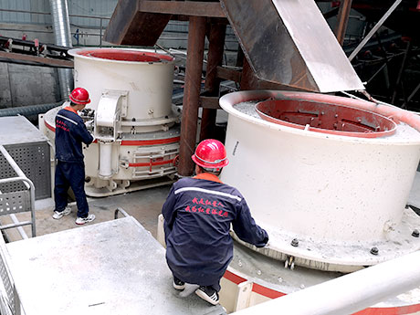 河北石家莊時(shí)產(chǎn)400噸砂石生產(chǎn)線(xiàn)現(xiàn)場(chǎng)