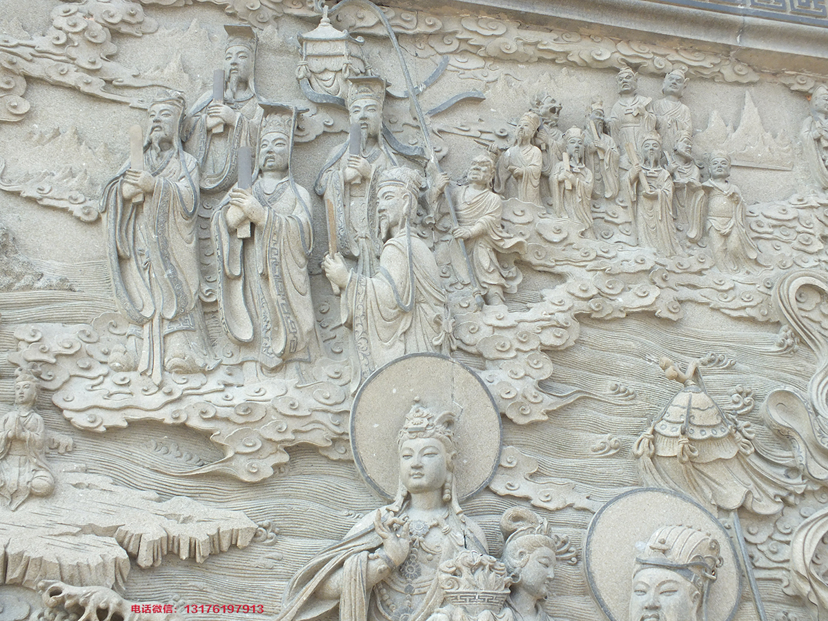 佛教極樂世界石材浮雕石雕壁畫景墻設(shè)計(jì)
