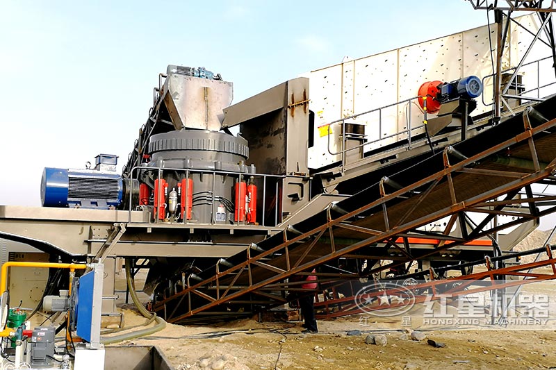 流動碎石機(jī)現(xiàn)場近景，可安排就近現(xiàn)場考察