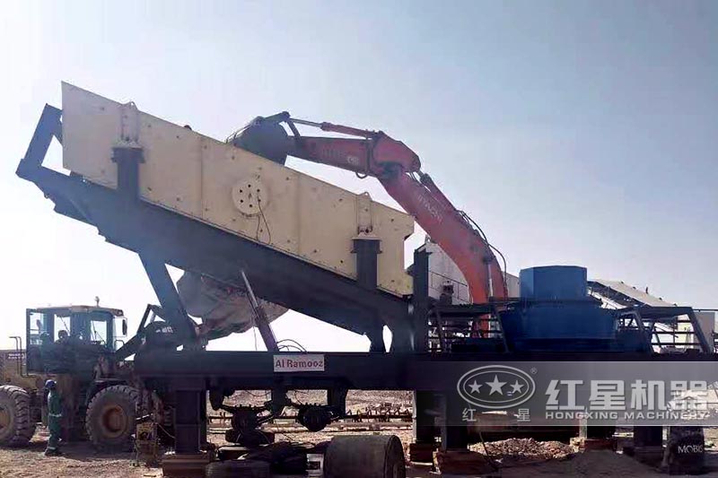 制砂、篩分一體化移動式鵝卵石篩選機