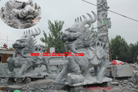 石雕麒麟安裝地點(diǎn)；湖北黃岡鋼構(gòu)工程有限公司