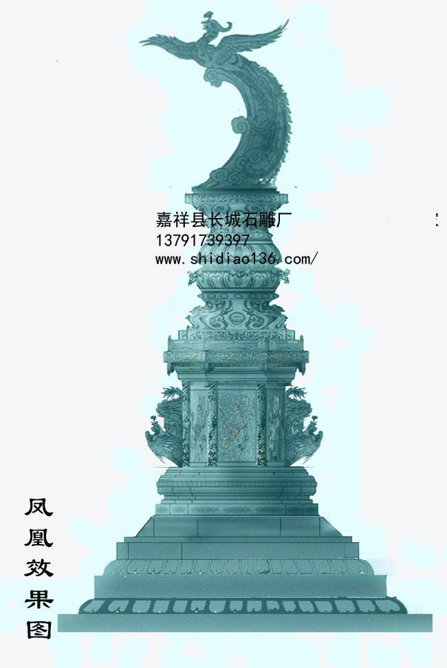 石雕鳳凰雕刻是祥瑞的象征，鳳凰和龍、麒麟、龜都是吉祥的靈獸，尤其是鳳凰和龍是我們?nèi)A夏民族的兩大圖騰